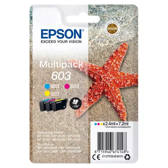 Multipack de marque Epson 603 - Etoile de mer - 3 couleurs