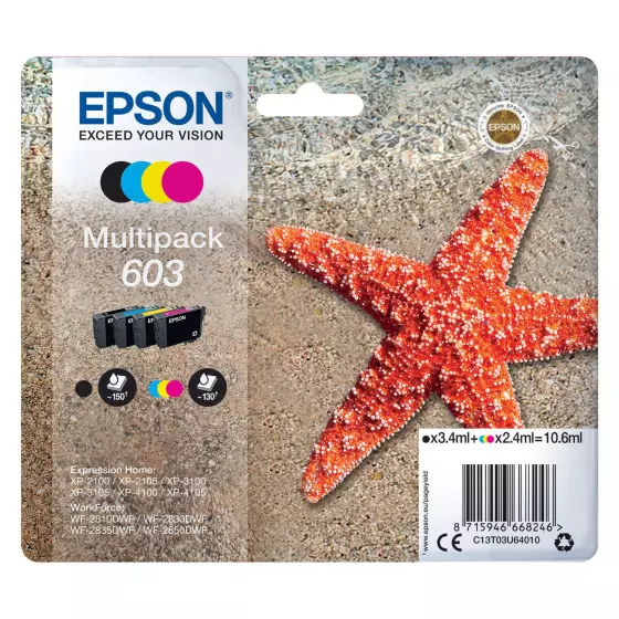 Multipack de marque Epson 603 - Etoile de mer - 4 couleurs