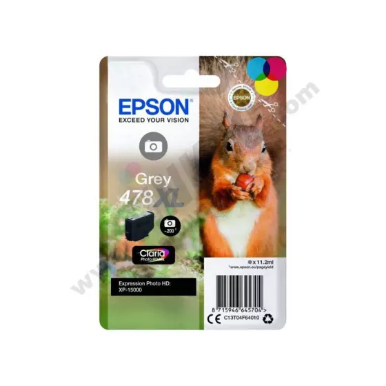 Cartouche EPSON 478XL / T04F64 Ecureuil XL (T04F64) gris - cartouche d'encre de marque EPSON
