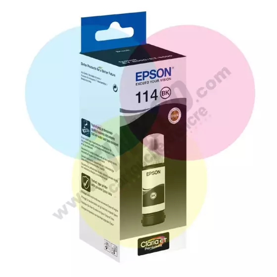 Bouteille EPSON 114 (C13T07A140) noir - bouteille d'encre de marque EPSON