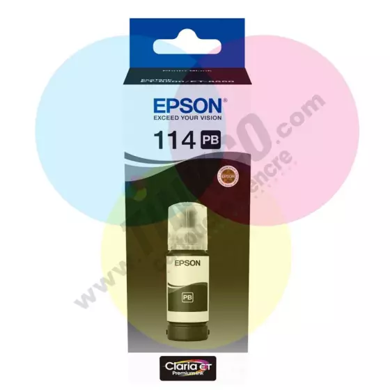 Bouteille EPSON 114 (T07B140) photo noir - bouteille d'encre de marque EPSON