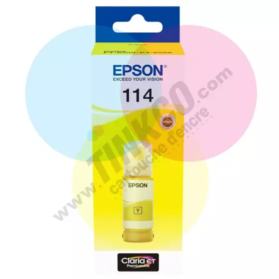 Bouteille EPSON 114 (T07B440) jaune - bouteille d'encre de marque EPSON