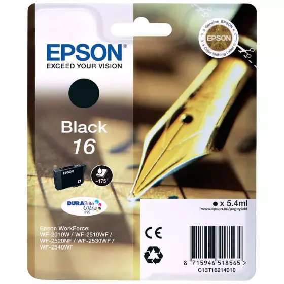 Cartouche EPSON T1621 (T1621) noir - cartouche d'encre de marque EPSON