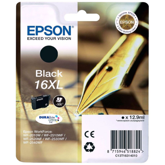 Cartouche de marque Epson T1631 - Sï¿½rie 16XL (stylo plume) - Noir (500 pages)