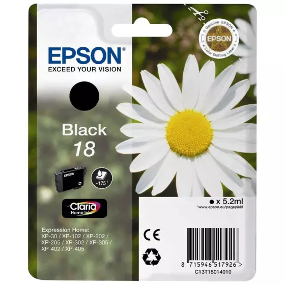 Cartouche EPSON T1801 Pâquerette (T1801) noir - cartouche d'encre de marque EPSON