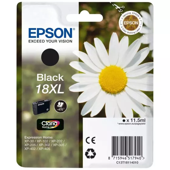 Cartouche EPSON T1811 Pâquerette XL (T1811) noir - cartouche d'encre de marque EPSON