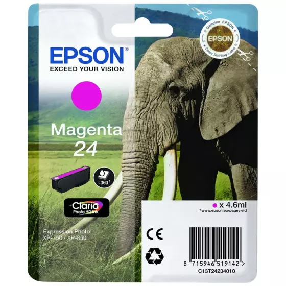 Cartouche EPSON T2423 Eléphant (T2423) magenta - cartouche d'encre de marque EPSON