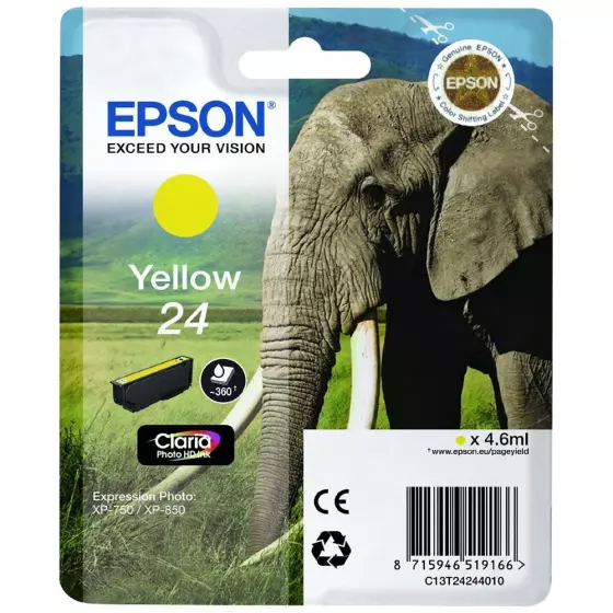 Cartouche EPSON T2424 Eléphant (T2424) jaune - cartouche d'encre de marque EPSON