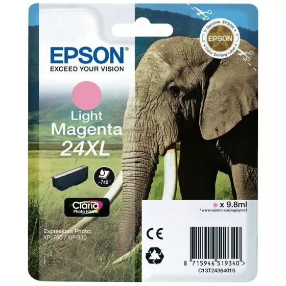 Cartouche EPSON T2436 Eléphant (T2436) photo magenta - cartouche d'encre de marque EPSON