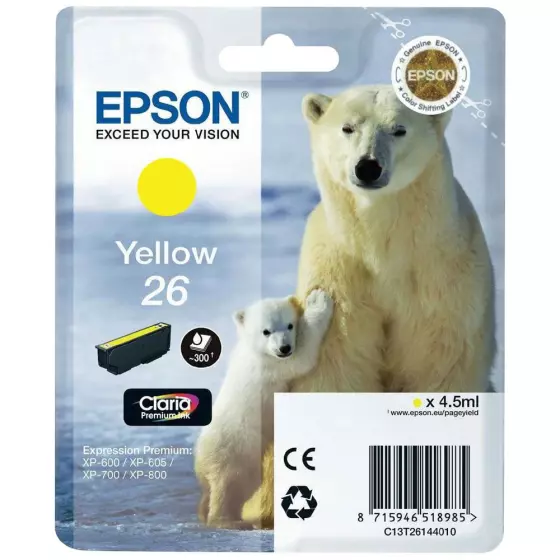 Cartouche EPSON T2614 (T2614) jaune - cartouche d'encre de marque EPSON
