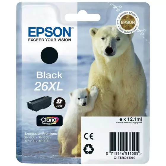 Cartouche EPSON T2621 (T2621) noir - cartouche d'encre de marque EPSON