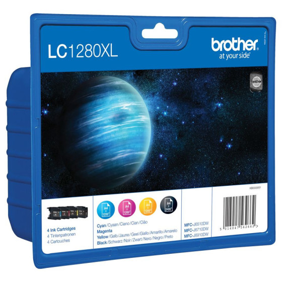 Brother LC1280XL Value Pack - Pack de 4 cartouches de marque Brother LC1280XL