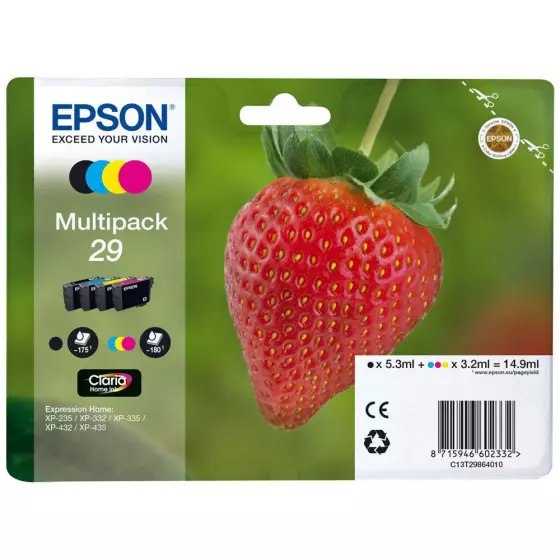 Multipack de marque Epson T2986 - Série 29 Fraise - 14,9ml