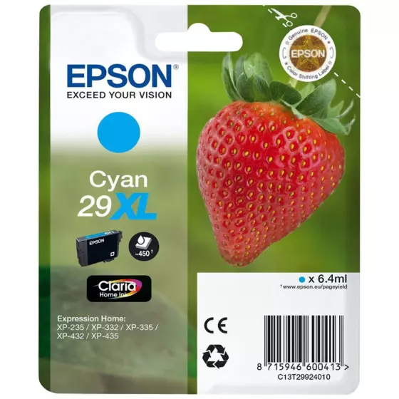 Cartouche EPSON T2992 Fraise XL (T2992) cyan - cartouche d'encre de marque EPSON