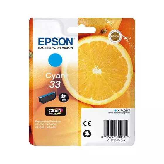 Cartouche EPSON T3342 (T3342) cyan - cartouche d'encre de marque EPSON