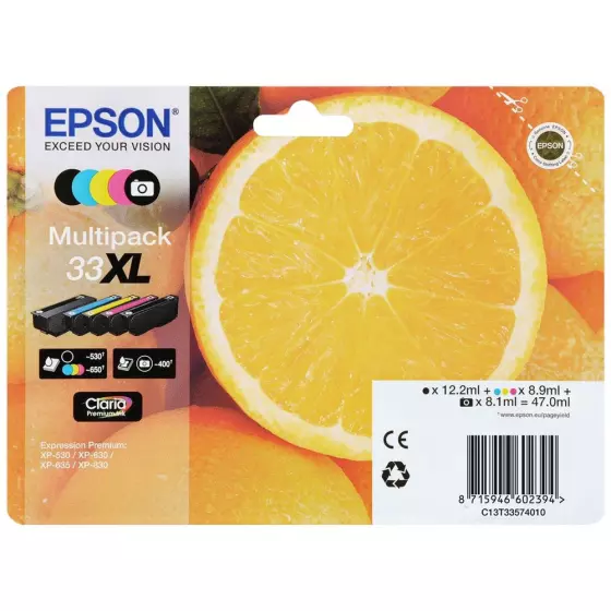 Multipack de marque Epson T3357 - Série 33XL Oranges - 47ml