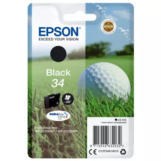 Cartouche EPSON T3461 Balle de Golf (T3461) noir - cartouche d'encre de marque EPSON