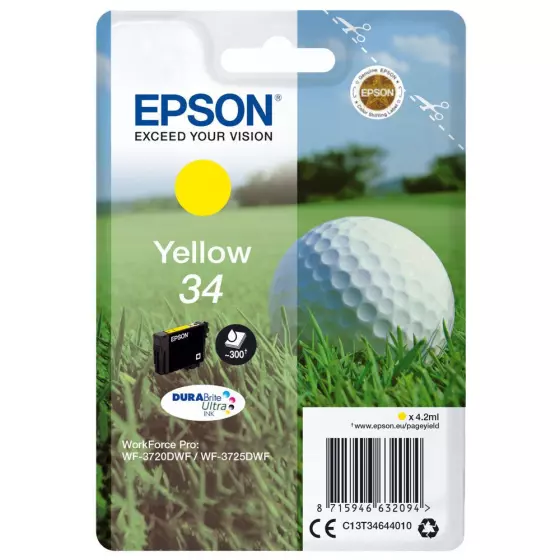Cartouche EPSON T3464 Balle de Golf (T3464) jaune - cartouche d'encre de marque EPSON