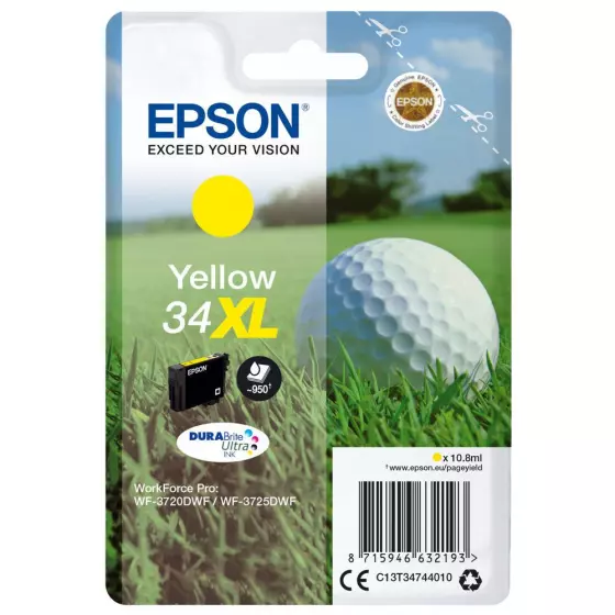 Cartouche EPSON T3474 Balle de Golf XL (T3474) jaune - cartouche d'encre de marque EPSON