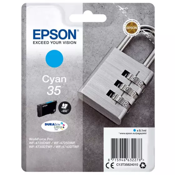 Cartouche EPSON T3582 Cadenas (T3582) cyan - cartouche d'encre de marque EPSON
