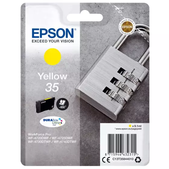 Cartouche EPSON T3584 Cadenas (T3584) jaune - cartouche d'encre de marque EPSON