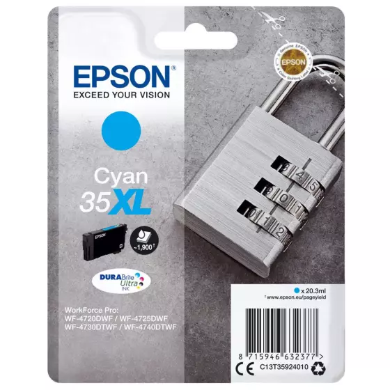 Cartouche EPSON T3592 Cadenas XL (T3592) cyan - cartouche d'encre de marque EPSON