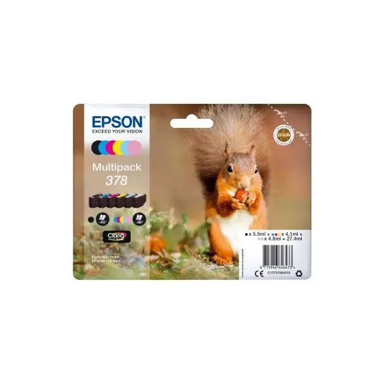 Multipack de marque Epson 378 écureuil / T3788 noir et couleurs - 27,4ml
