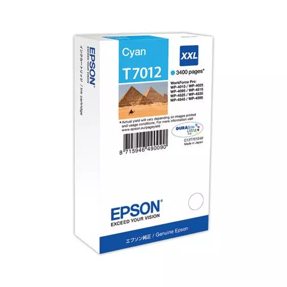 Cartouche EPSON T7012 (T7012) cyan - cartouche d'encre de marque EPSON