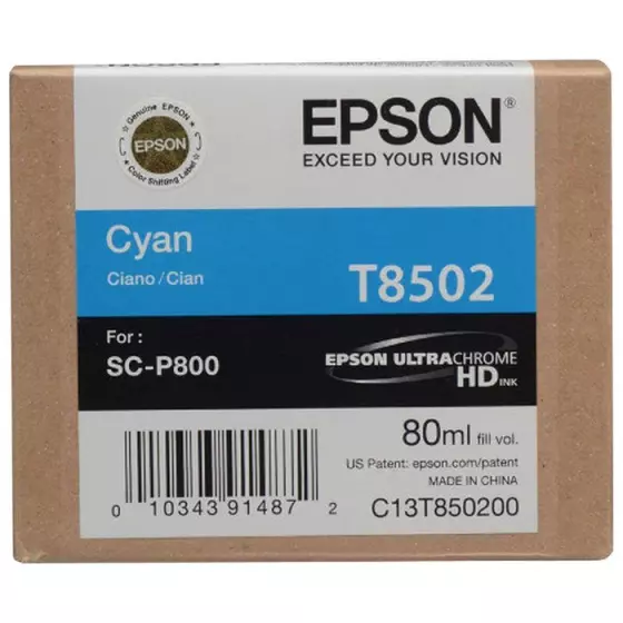 Cartouche EPSON T8502 (C13T850200) cyan - cartouche d'encre de marque EPSON