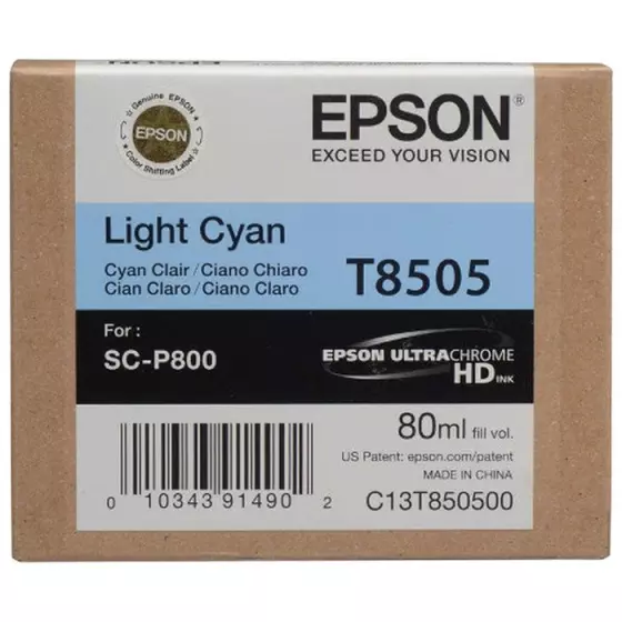 Cartouche EPSON T8505 (C13T850500) photo cyan - cartouche d'encre de marque EPSON