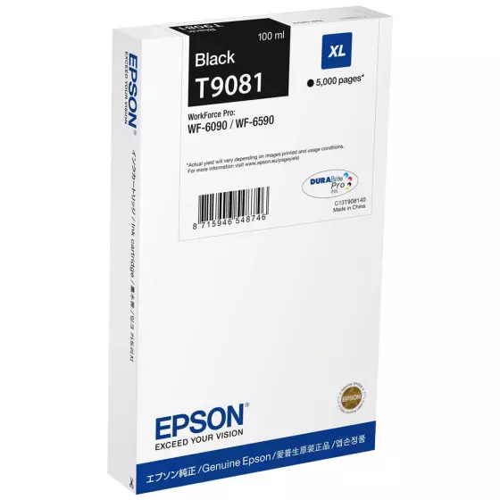 Cartouche EPSON T9081 (T9081) noir - cartouche d'encre de marque EPSON