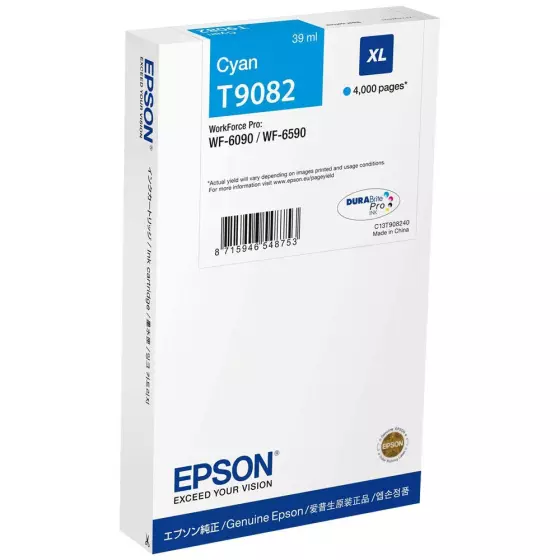 Cartouche EPSON T9082 (T9082) cyan - cartouche d'encre de marque EPSON