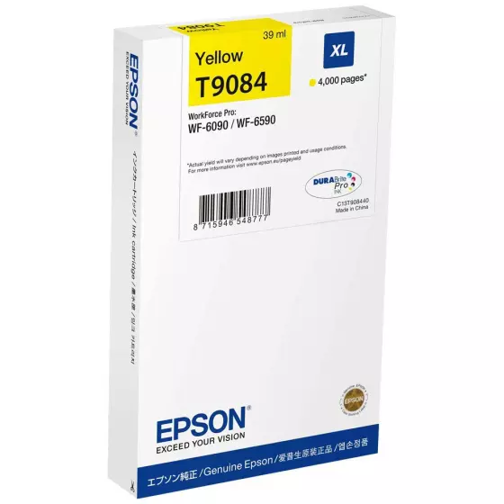 Cartouche EPSON T9084 (T9084) jaune - cartouche d'encre de marque EPSON