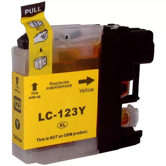 Cartouche Compatible BROTHER LC123Y jaune - Cartouche d'encre Compatible BROTHER