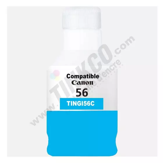 Bouteille Compatible CANON GI-56C (4430C001) cyan - bouteille d'encre compatible CANON