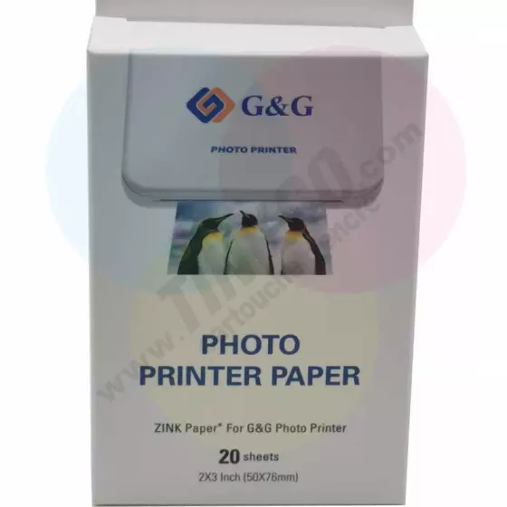 Papier Zink par 20, Papier pour imprimante Zero Ink (Zink)