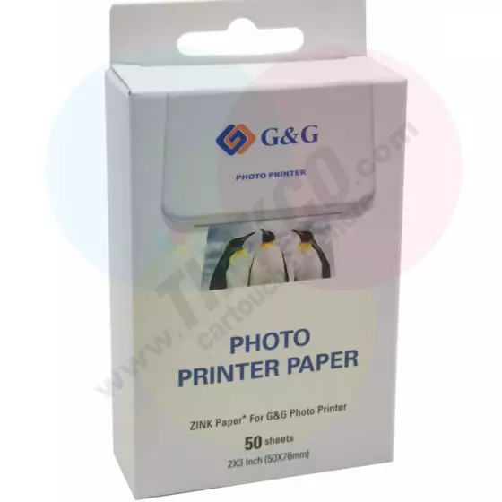 Papier Zink par 50, Papier pour imprimante Zero Ink (Zink)