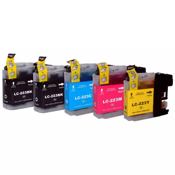 Cartouche encre Brother LC223 - Pack complet + 1 OFFERTE compatible Brother LC223