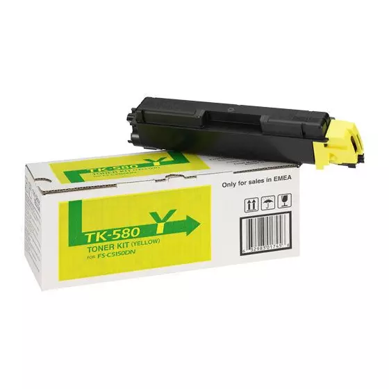 Toner KYOCERA TK-580Y (1T02KTANL0) jaune de 2800 pages - cartouche laser de marque KYOCERA