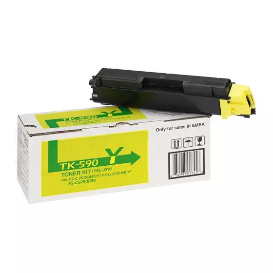 Toner KYOCERA TK-590Y (1T02KVANL0) jaune de 5000 pages - cartouche laser de marque KYOCERA