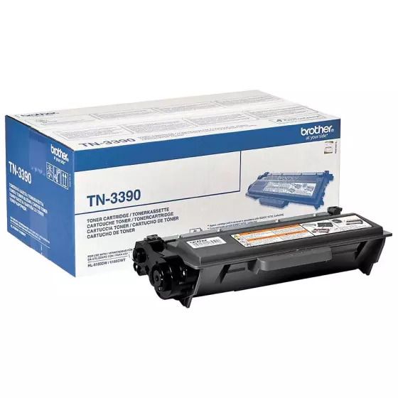 Toner BROTHER TN3390 (TN-3390) noir de 12000 pages - cartouche laser de marque BROTHER