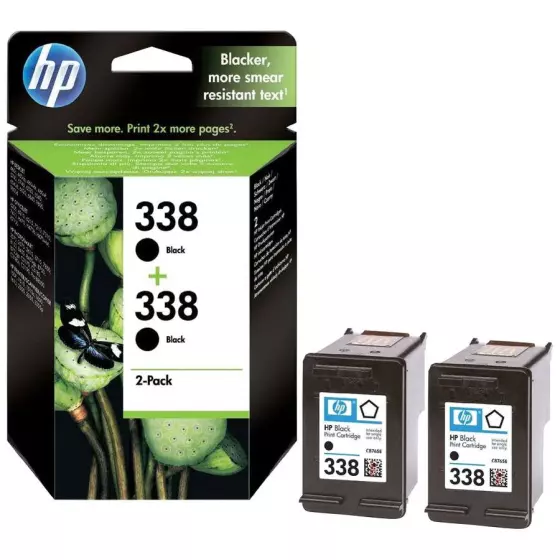 HP 338 - Pack de 2 cartouches de marque HP n°338 C8765EE noires