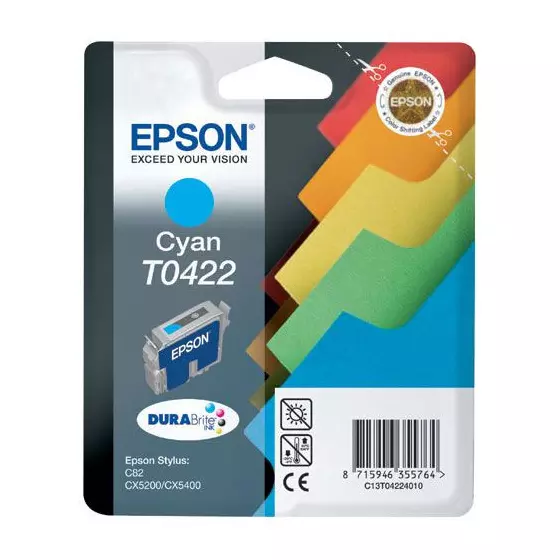 Cartouche EPSON T0422 (VRA42044) cyan - cartouche d'encre de marque EPSON