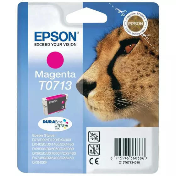Cartouche EPSON T0713 Guépard (C13T07134012) magenta - cartouche d'encre de marque EPSON