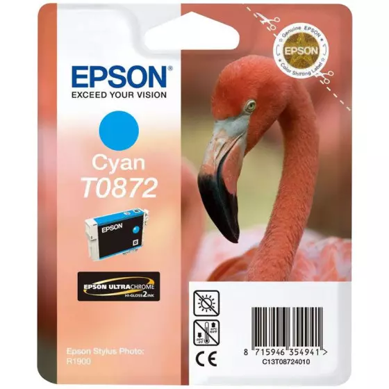 Cartouche EPSON T0872 (C13T08724010) cyan - cartouche d'encre de marque EPSON