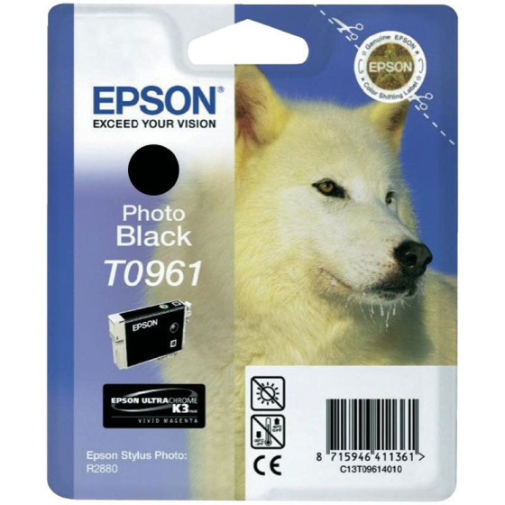 Epson T0961 - Cartouche de marque Epson T0961 C13T09614010 noire (loup / T961)