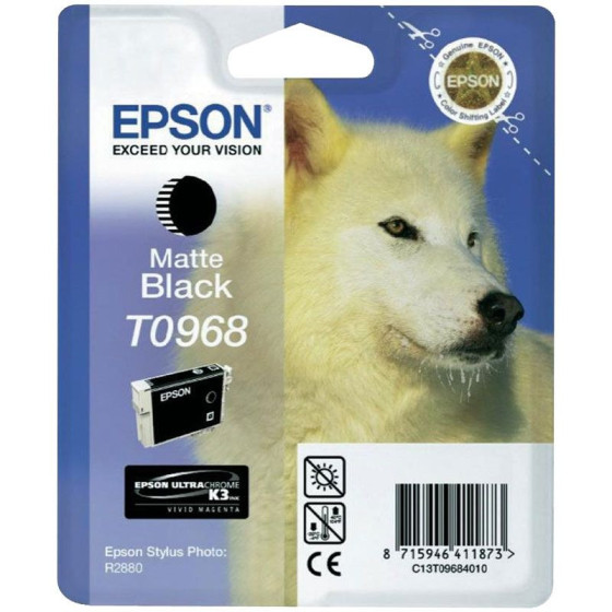 Epson T0968 - Cartouche de marque Epson T0968 C13T09684010 noire mat (loup / T968)