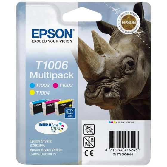 Epson T1006 - Pack de 3 cartouches de marque Epson T1002 T1003 T1004 couleur