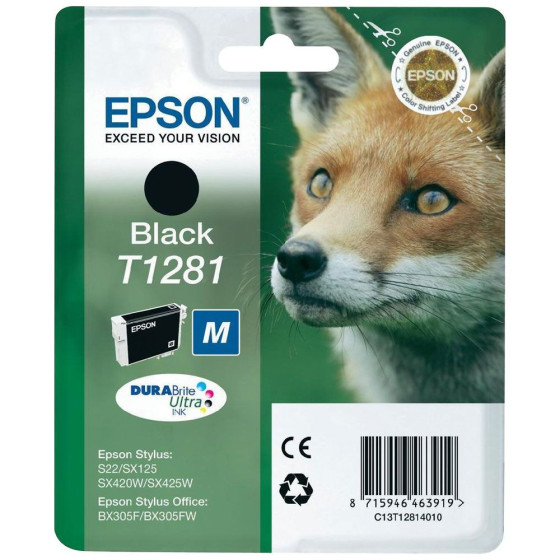 Epson T1281 - Cartouche de marque Epson C13T128140 noire (renard)