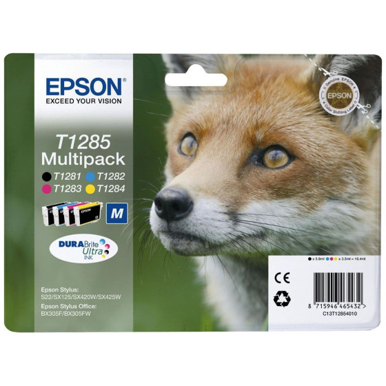 Epson T1285 - Pack de 4 cartouches de marque Epson T1281 T1282 T1283 T1284 (renard)